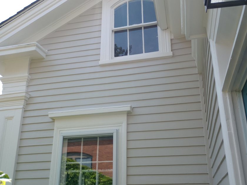 Fresh exterior siding paint